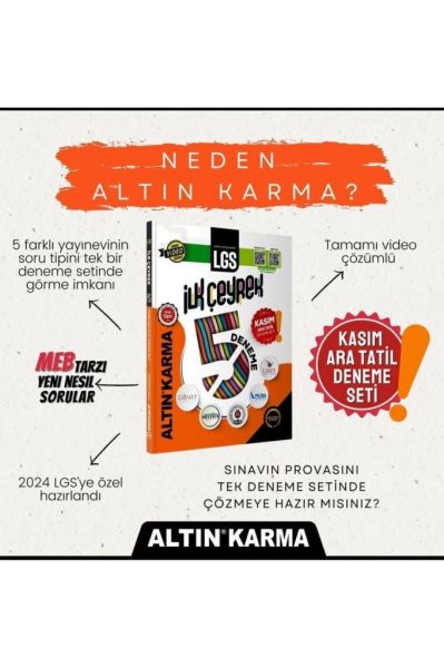 2024 LGS DENEME ALTIN KARMA İLK ÇEYREK KASIM ARA TATİLİ DENEME SETİ