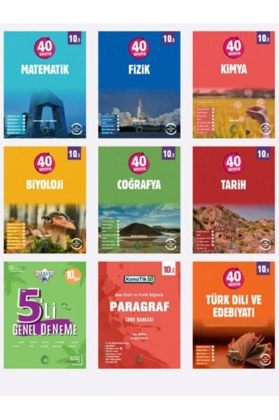 OKYANUS YAYINLARI 10.SINIF 40 SEANS (MAT-FİZİK-KİMYA-BİYOLOJİ-TARİH-COĞ-EDEB-PARAG-5Lİ )